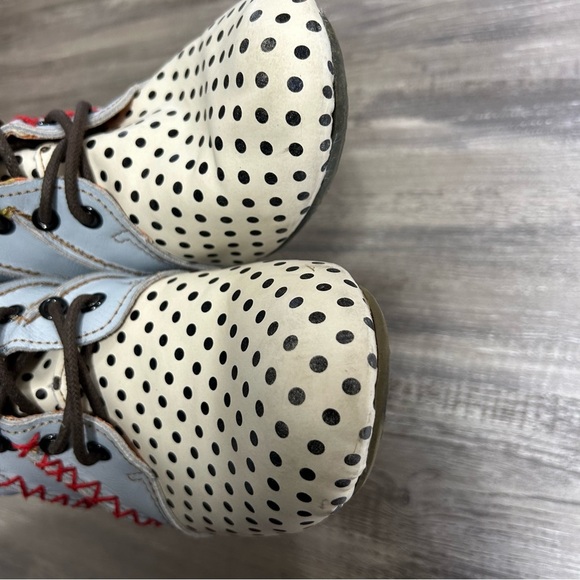 Maia Leather Polka Dot Quirky Lace Up Boot - Picture 8 of 9